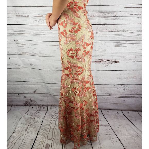 Speechless Floral Lace Strapless Sweetheart Neck Mermaid Dress Size 1 - Picture 6 of 14